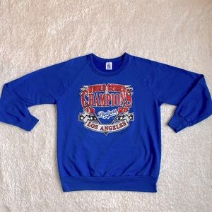 RARE Vintage 88 Los Angeles Dodgers sweatshirt adult XL logo 7 blue USA made.